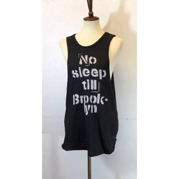 Swell Women's No Sleep Till Brooklyn Cotton Muscle Tee Black Size S M L - Picture 3 of 5